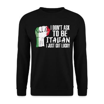Fierté italienne Drapeau italien cultivé - Sweat-shirt Unisexe - noir - Devant - Alina (178cm) & Michal (187cm)