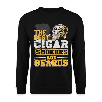 Beard Lover Bearded Man Cigar The - Unisex Pullover - Schwarz - Vorne - Alina (178cm) & Michal (187cm)