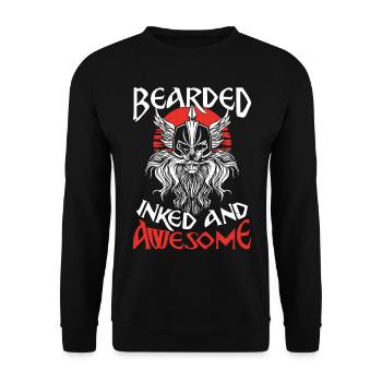 Beard Lover Bearded Man Tattoo - Unisex Sweatshirt - black - Front - Alina (178cm) & Michal (187cm)