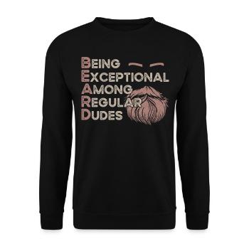 Beard Lover Bearded Man Ginger - Unisex Sweatshirt - black - Front - Alina (178cm) & Michal (187cm)