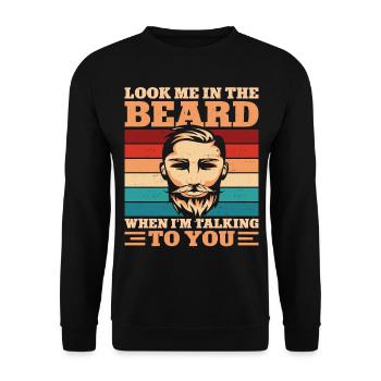 Amant barbe Homme barbu Regarde-moi - Sweat-shirt Unisexe - noir - Devant - Alina (178cm) & Michal (187cm)