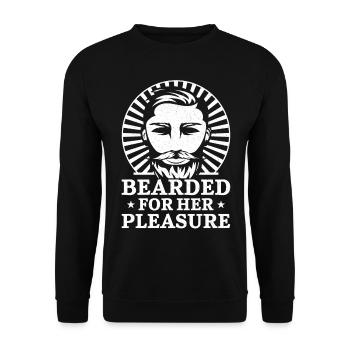 Beard Lover Bearded Man Bearded - Unisex Sweatshirt - black - Front - Alina (178cm) & Michal (187cm)