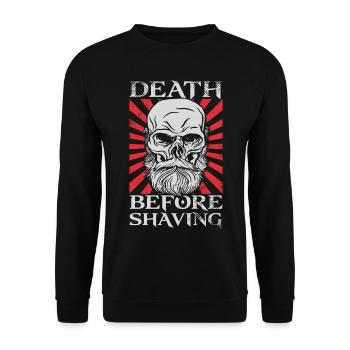Amant barbe Homme barbu Mort - Sweat-shirt Unisexe - noir - Devant - Alina (178cm) & Michal (187cm)