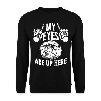 Beard Lover Bearded Man My Eyes - Unisex Pullover - Schwarz - Vorne - Alina (178cm) & Michal (187cm)