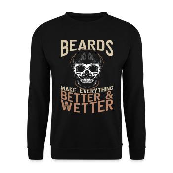 Beard Lover Bearded Man Beards - Unisex Pullover - Schwarz - Vorne - Alina (178cm) & Michal (187cm)