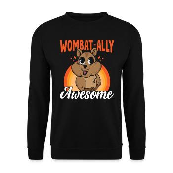 Wombat-verbündeter Awesome Wombat Australian - Unisex Pullover - Schwarz - Vorne - Alina (178cm) & Michal (187cm)