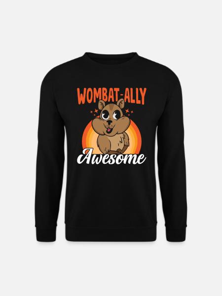 Wombat-allied Awesome Wombat Australian - Unisex Sweatshirt - black