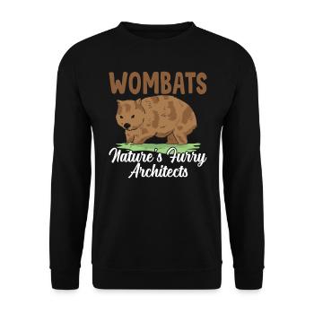 Furry Architects Wombat Propriétaire Australien - Sweat-shirt Unisexe - noir - Devant - Alina (178cm) & Michal (187cm)