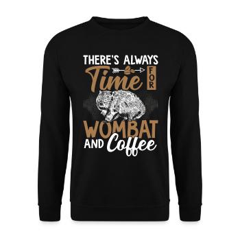 Time for wombat and coffee Australian animals - Unisex Sweatshirt - black - Front - Alina (178cm) & Michal (187cm)