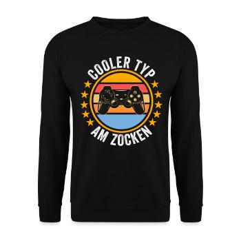 Zocker Zocken Gamer - Unisex Pullover - Schwarz - Vorne - Alina (178cm) & Michal (187cm)