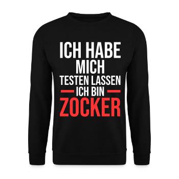 Zocker Zocken Gamer - Unisex Pullover - Schwarz - Vorne - Alina (178cm) & Michal (187cm)