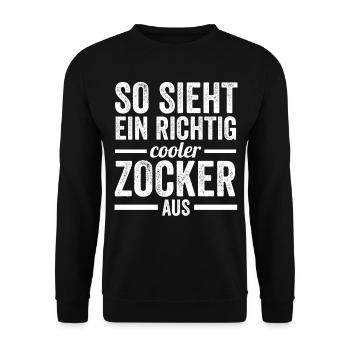 Zocker Zocken Gamer - Unisex Pullover - Schwarz - Vorne - Alina (178cm) & Michal (187cm)