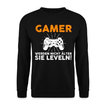 Zocker Zocken Gamer - Unisex Pullover - Schwarz - Vorne - Alina (178cm) & Michal (187cm)