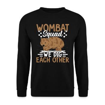 Wombat Squad Wir Graben Uns Gegenseitig - Unisex Pullover - Schwarz - Vorne - Alina (178cm) & Michal (187cm)