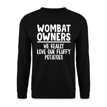 Wombat owners Fluffy potatoes Australian - Unisex Sweatshirt - black - Front - Alina (178cm) & Michal (187cm)