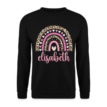 Elisabeth Regenbogen Name Geburtstag Elisabeth - Unisex Pullover - Schwarz - Vorne - Alina (178cm) & Michal (187cm)