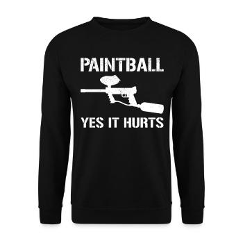 Paintball Yes It Hurts - Funny Paintball Player - Unisex Sweatshirt - black - Front - Alina (178cm) & Michal (187cm)