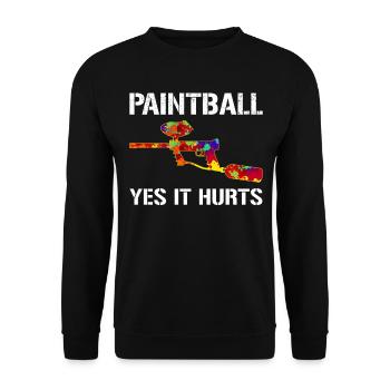 Paintball Yes It Hurts - Funny Paintballer - Unisex Sweatshirt - black - Front - Alina (178cm) & Michal (187cm)