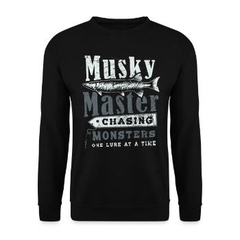 Musky Master - Chasing Monsters One Lure At A Time - Unisex Sweatshirt - black - Front - Alina (178cm) & Michal (187cm)