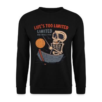 Life's Too Limited For Small Fish Musky Fishing - Unisex Sweatshirt - black - Front - Alina (178cm) & Michal (187cm)