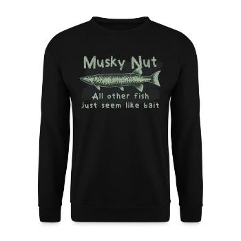 Musky Nut - All Other Fish Just Seem Like Bait - Unisex Sweatshirt - black - Front - Alina (178cm) & Michal (187cm)