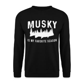 Musky Fishing Is My Favorite Season Musky Fishing - Unisex Sweatshirt - black - Front - Alina (178cm) & Michal (187cm)