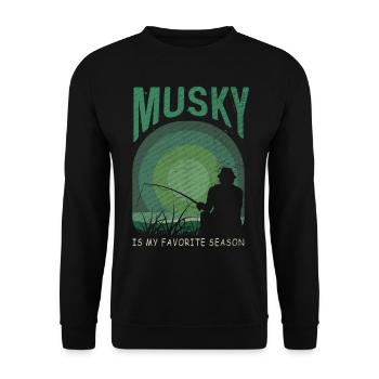 Musky Fishing Is My Favorite Season Musky Fishing - Unisex Sweatshirt - black - Front - Alina (178cm) & Michal (187cm)