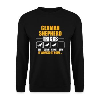 German Shepherd Tricks - Unisex Sweatshirt - black - Front - Alina (178cm) & Michal (187cm)