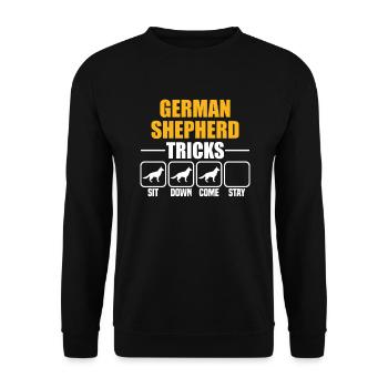 German Shepherd Tricks - Unisex Sweatshirt - black - Front - Alina (178cm) & Michal (187cm)