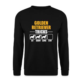 Golden Retriever Tricks - Unisex Sweatshirt - black - Front - Alina (178cm) & Michal (187cm)