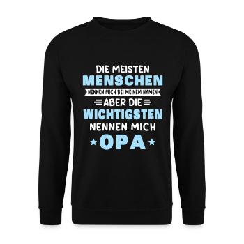 Die aller wichtigsten nennen mich opa - Unisex Pullover - Schwarz - Vorne - Alina (178cm) & Michal (187cm)