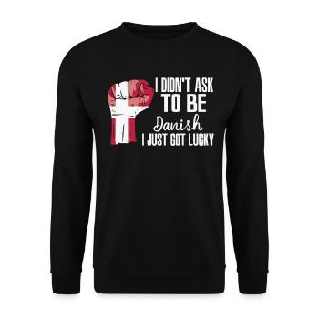 Danish Pride Denmark Flag Grown Danish Roots - Unisex Sweatshirt - black - Front - Alina (178cm) & Michal (187cm)