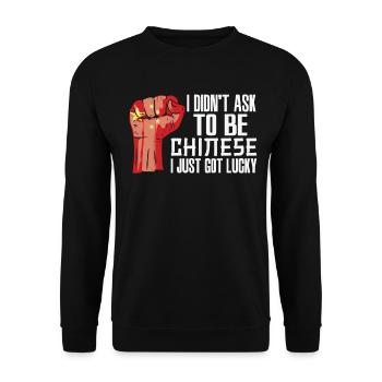 Fierté chinoise Drapeau chinois cultivé - Sweat-shirt Unisexe - noir - Devant - Alina (178cm) & Michal (187cm)
