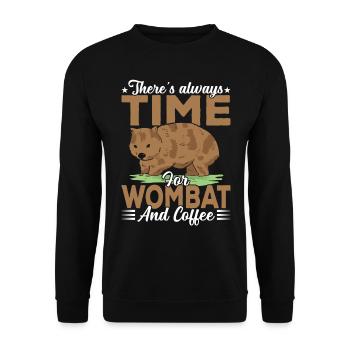 Time for wombat and coffee Australian animals - Unisex Sweatshirt - black - Front - Alina (178cm) & Michal (187cm)