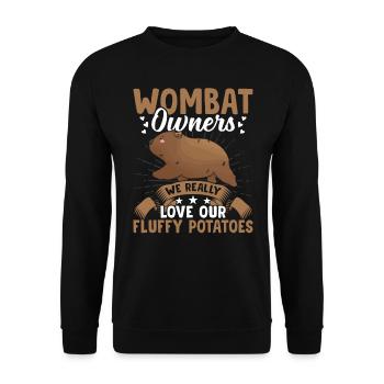 Wombat owners Fluffy potatoes Australian - Unisex Sweatshirt - black - Front - Alina (178cm) & Michal (187cm)