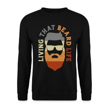 Beard Lover Bearded Man Living - Unisex Sweatshirt - black - Front - Alina (178cm) & Michal (187cm)