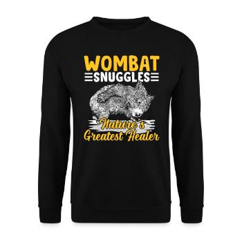 Wombat cuddles with Australian animals owner - Unisex Sweatshirt - black - Front - Alina (178cm) & Michal (187cm)