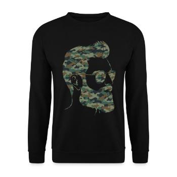 Beard Lover Bearded Man Camo - Unisex Sweatshirt - black - Front - Alina (178cm) & Michal (187cm)