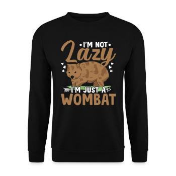 I'm just a Wombat Australian Animals owner - Unisex Sweatshirt - black - Front - Alina (178cm) & Michal (187cm)