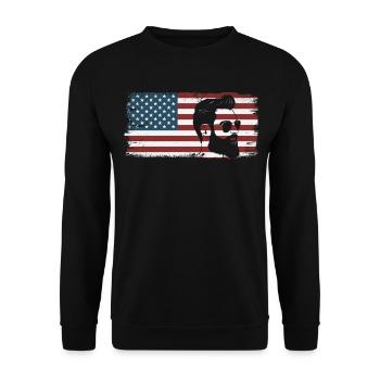 Beard Lover Bearded Man American - Unisex Sweatshirt - black - Front - Alina (178cm) & Michal (187cm)