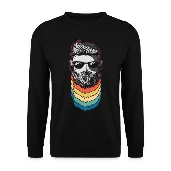 Beard Lover Bearded Man Retro - Unisex Sweatshirt - black - Front - Alina (178cm) & Michal (187cm)
