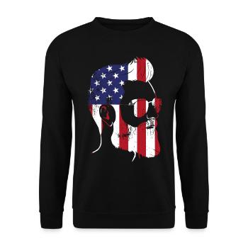 Beard Lover Bearded Man American - Unisex Sweatshirt - black - Front - Alina (178cm) & Michal (187cm)