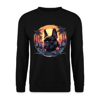 French Bulldog - Unisex Sweatshirt - black - Front - Alina (178cm) & Michal (187cm)