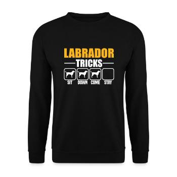 Labrador Tricks - Unisex Pullover - Schwarz - Vorne - Alina (178cm) & Michal (187cm)