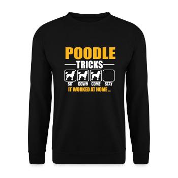 Poodle Tricks - Unisex Pullover - Schwarz - Vorne - Alina (178cm) & Michal (187cm)