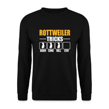 Rottweiler Tricks - Unisex Pullover - Schwarz - Vorne - Alina (178cm) & Michal (187cm)