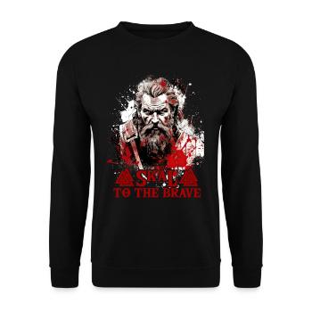 Skal to the brave Wikinger Kultur - Unisex Pullover - Schwarz - Vorne - Alina (178cm) & Michal (187cm)