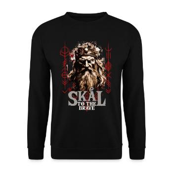 Skal to the brave Wikinger Kultur - Unisex Pullover - Schwarz - Vorne - Alina (178cm) & Michal (187cm)