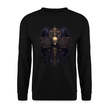 Gotisches Kreuz Goths Design Viktorianisch - Unisex Pullover - Schwarz - Vorne - Alina (178cm) & Michal (187cm)