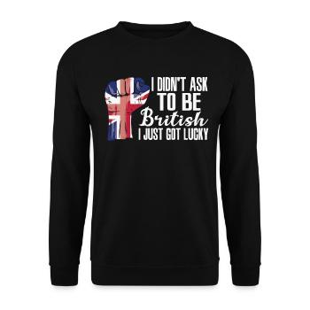 British Pride United Kingdom Flag Grown British - Unisex Sweatshirt - black - Front - Alina (178cm) & Michal (187cm)